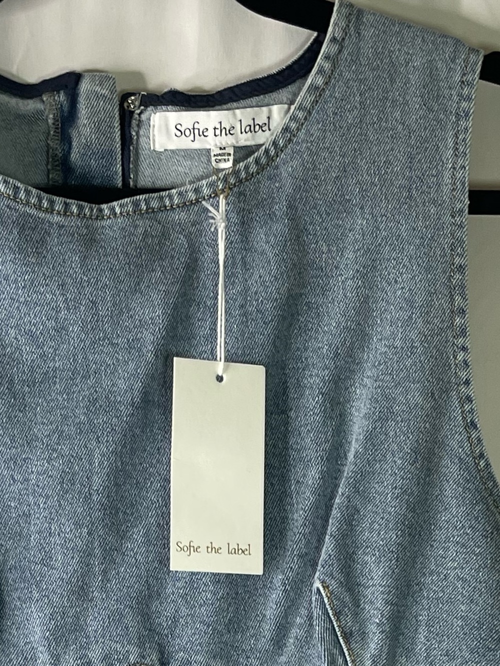 Sofie The Label Light Blue Denim Sleeveless Mini Dress – Size M - NWT - Picture 2 of 14